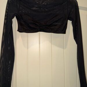 Edikted Black Mesh Crop Top
